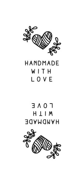 Štítek na oblečení set 10ks - Handmade with love bílý