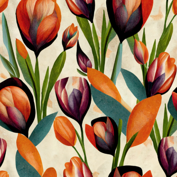 Levně Bavlna premium Takoy jarní tulipány