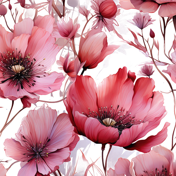 Levně Bambusové plátno s bavlnou limitka květiny Růžová krása