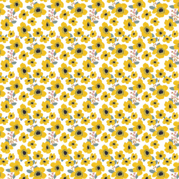 Levně Bavlna premium NELA mini květiny yellow Mary