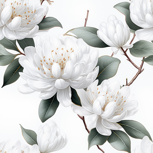 Levně Bavlna premium NELA bílé květiny