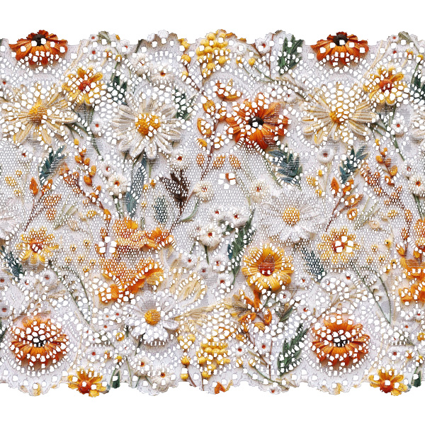 Levně Elastická krajka 15 cm s potiskem 3D květiny potisk Maya