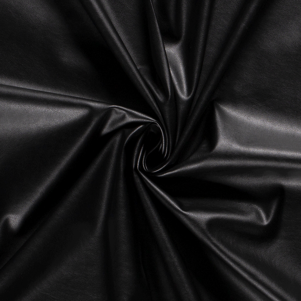 Elastická oděvní koženka černá