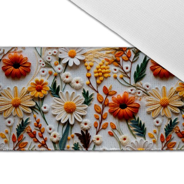 Látka s potiskem nepromokavý polyester TD/NS 3D květiny potisk Maya