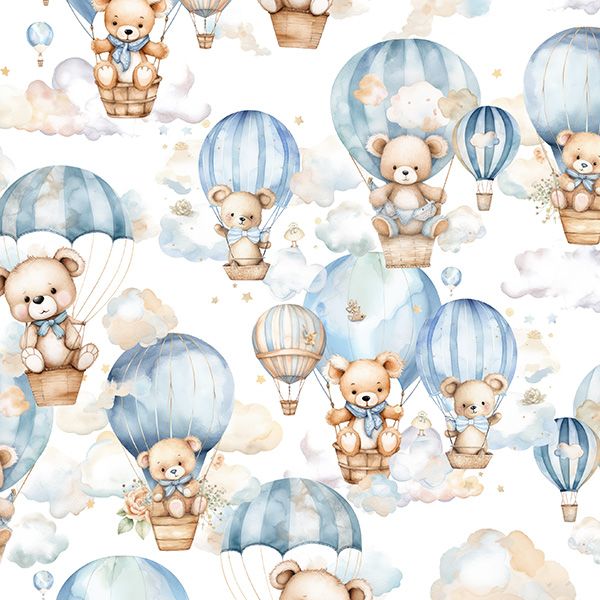 Panel na PUL kalhotky modrý medvídek v balónu