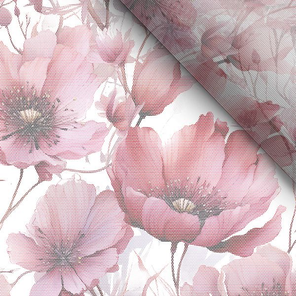 Látka samet/velvet Doris květiny Růžová krása