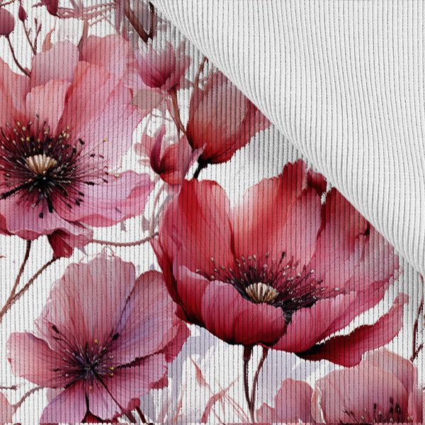 Bambusové plátno s bavlnou limitka květiny Růžová krása