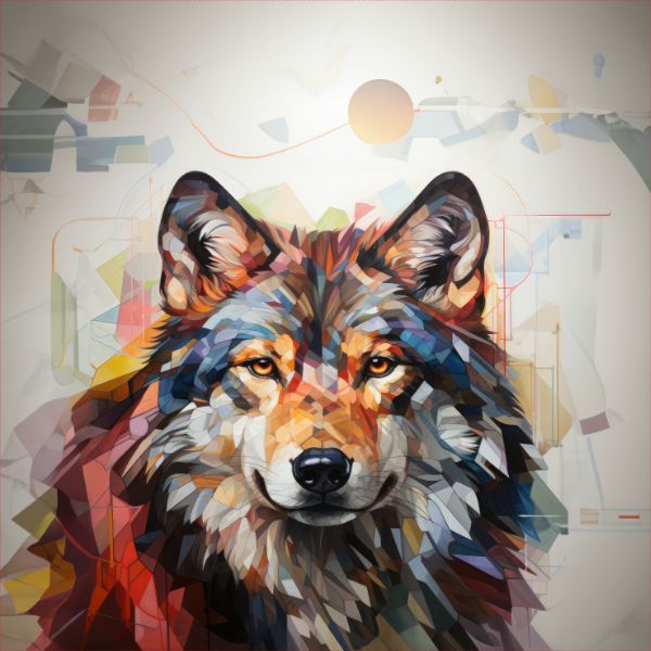 Úplet Takoy PANEL 75x75 cm geometrický vlk