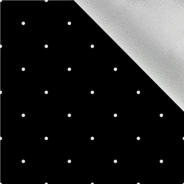 Prošívaná šusťákovina bílé puntíky 4mm na černé
