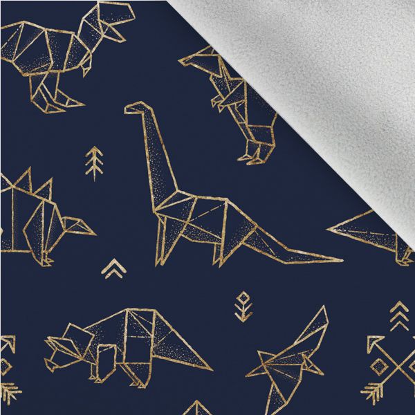 Panel se střihem na softshell kalhoty geometrické dinosaury 128