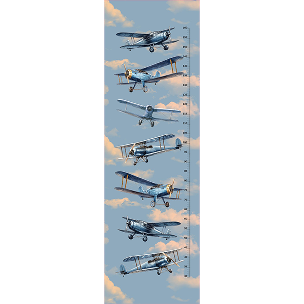 Zatemňovací látka / blackout retro modrá letadla