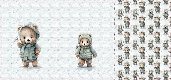 Panel se střihem 98 softshellový overal Ayman zimní medvídek Momo