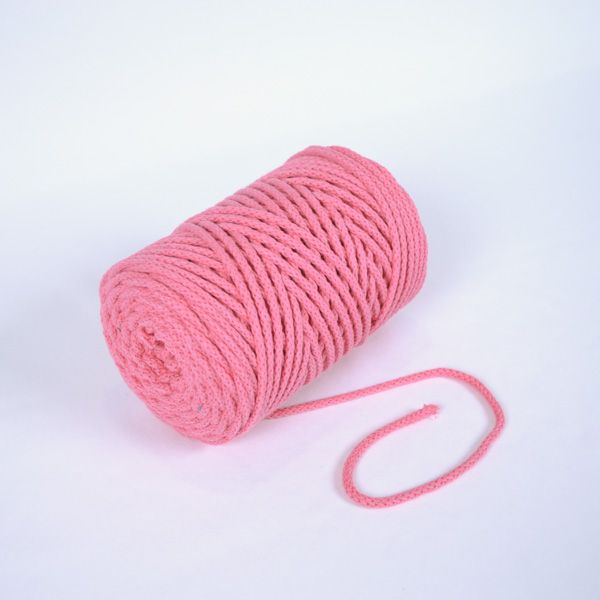 Pletená bavlněná šňůra 6mm premium růžová