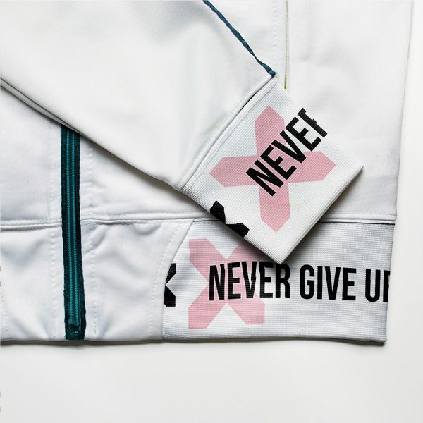 Prýmek 25 mm motivační texty růžový - Never give up