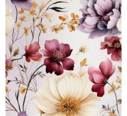Látka s potiskem nepromokavý polyester TD/NS květiny Valeria