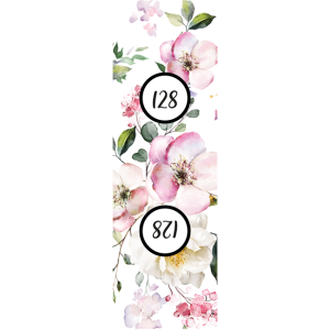 Velikostní štítek na oblečení set 10ks - letní květiny 128