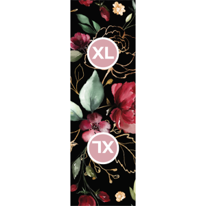 Velikostní štítek na oblečení set 10ks - Zlaté květiny černé XL