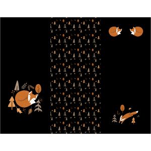 Panel na fusak z nepromokavého polyesteru 155x120 podzimní lišky černé