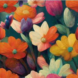Hladký šifon/silky květy malba
