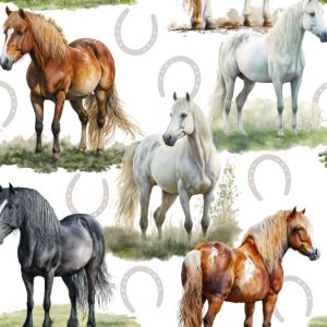 Bavlna premium Takoy koně malované