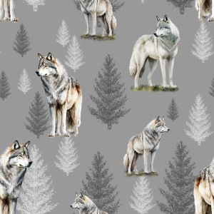 Bavlna standard Takoy vlk v lese
