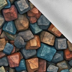 Látka softshell zimní barevné kameny 3D