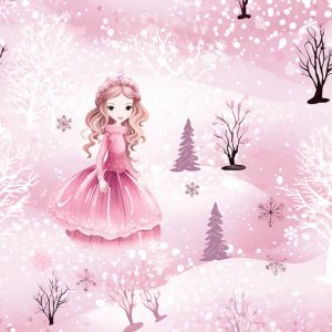 Fleece 220 g princezna v růžovém lese
