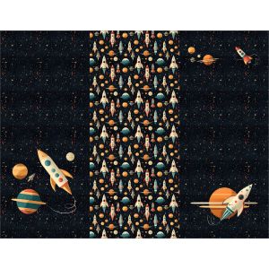 Panel na fusak z nepromokavého polyesteru 155x120 rakety vesmír