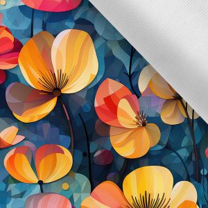Letní pružný softshell geometrické květiny Meryl