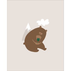 Bavlna exclusive PANEL XL horský zvěřinec medvěd
