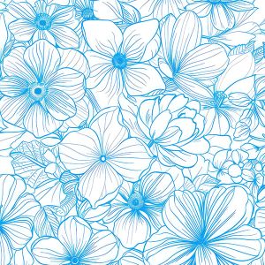 Bavlna premium Takoy modré květiny Emia