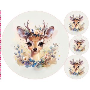 Panel na podložku na hraní / nepromokavý polyester flowers deer