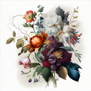 Úplet Takoy PANEL 75x75 cm ilustrované květiny