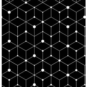Recyklovaná plavkovina z PET lahví geometrický vzor Molec černá