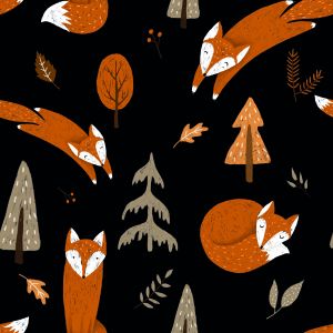 Panel na PUL kalhotky podzimní lišky černé