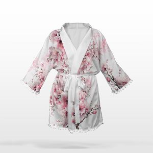 2. Třída - Panel se střihem S šifon/silky kimono sakura květy
