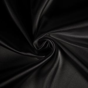 Zbytek - Strečový satén lesklý černý
