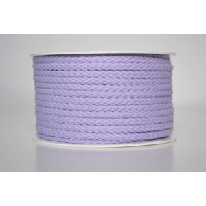 Zbytek - Pletená bavlněná šňůra světlá fialová 5 mm premium