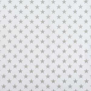 Látka bavlněné plátno hvězdy šedé na bílém