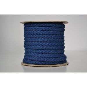 Pletená bavlněná šňůra modrá 1 cm premium