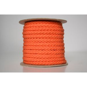 Pletená bavlněná šňůra oranžová 1 cm premium