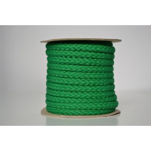 Pletená bavlněná šňůra zelená tráva 1 cm premium