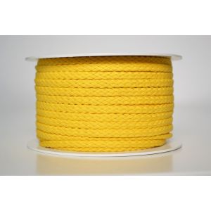 Pletená bavlněná šňůra žlutá 5 mm premium