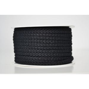 Pletená bavlněná šňůra černá 5 mm premium