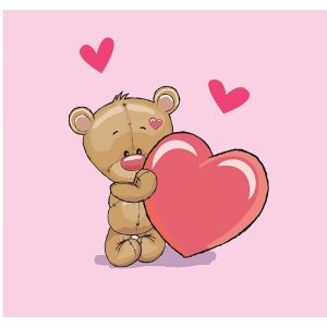Látka bavlněné plátno premium PANEL M 42x40 baby bear pink