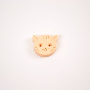 Dřevěný knoflík Handmade kočička - balení 10 ks