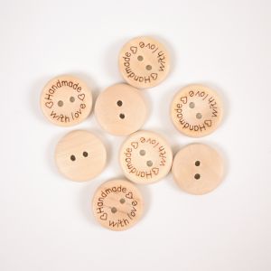 Dřevěné knoflíky Handmade 2 cm - balení 10 ks