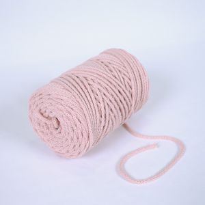 Pletená bavlněná šňůra 6mm premium světle růžová