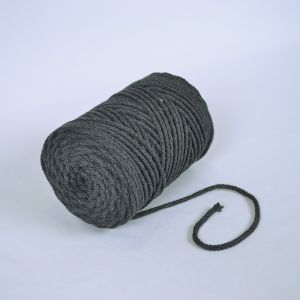 Pletená bavlněná šňůra 6mm premium tmavě šedá 