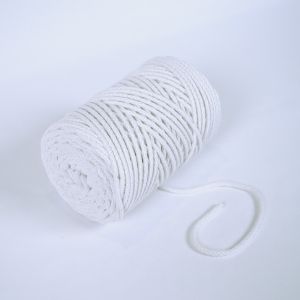 Pletená bavlněná šňůra 6mm premium bílá